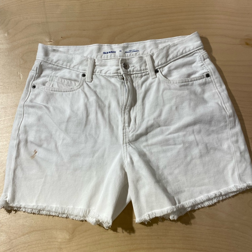Old Navy White Denim Frayed Hem Women's Shorts